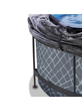 Басейн круглий з куполом EXIT камінь 360х122 см (пісочний фільтр)